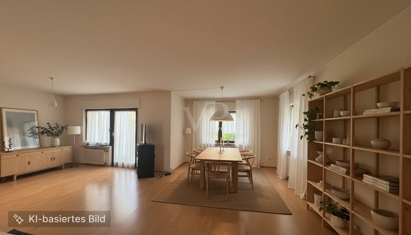 Gestaltungsbeispiel Wohnzimmer KI basiert