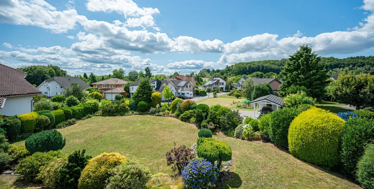 Ausblick vom Balkon im Dachgeschoss
