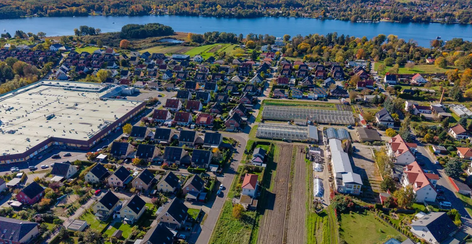 das gewachsene Wohngebiet