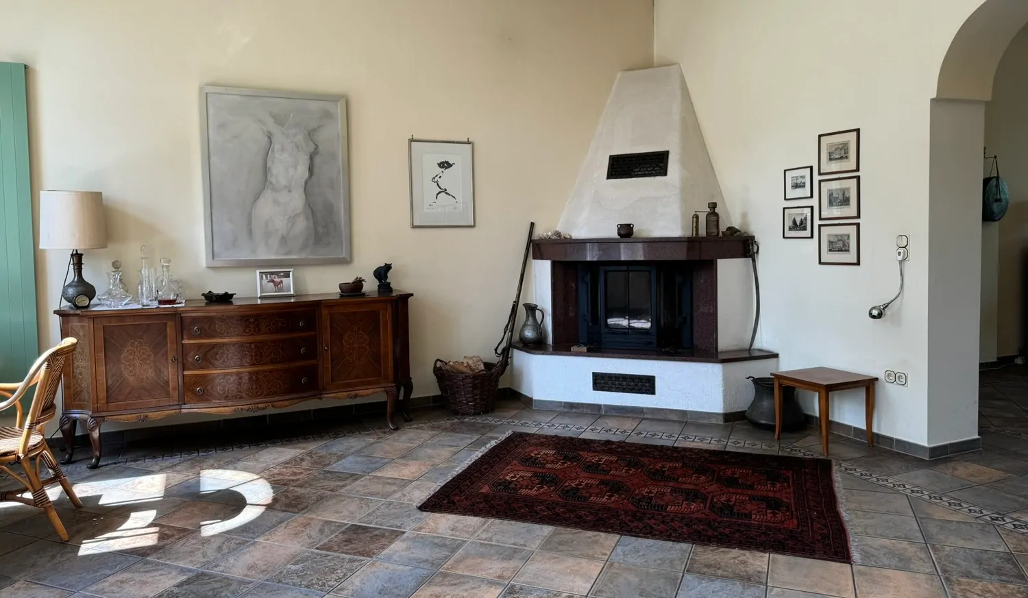 Kamin- und Wohnbereich