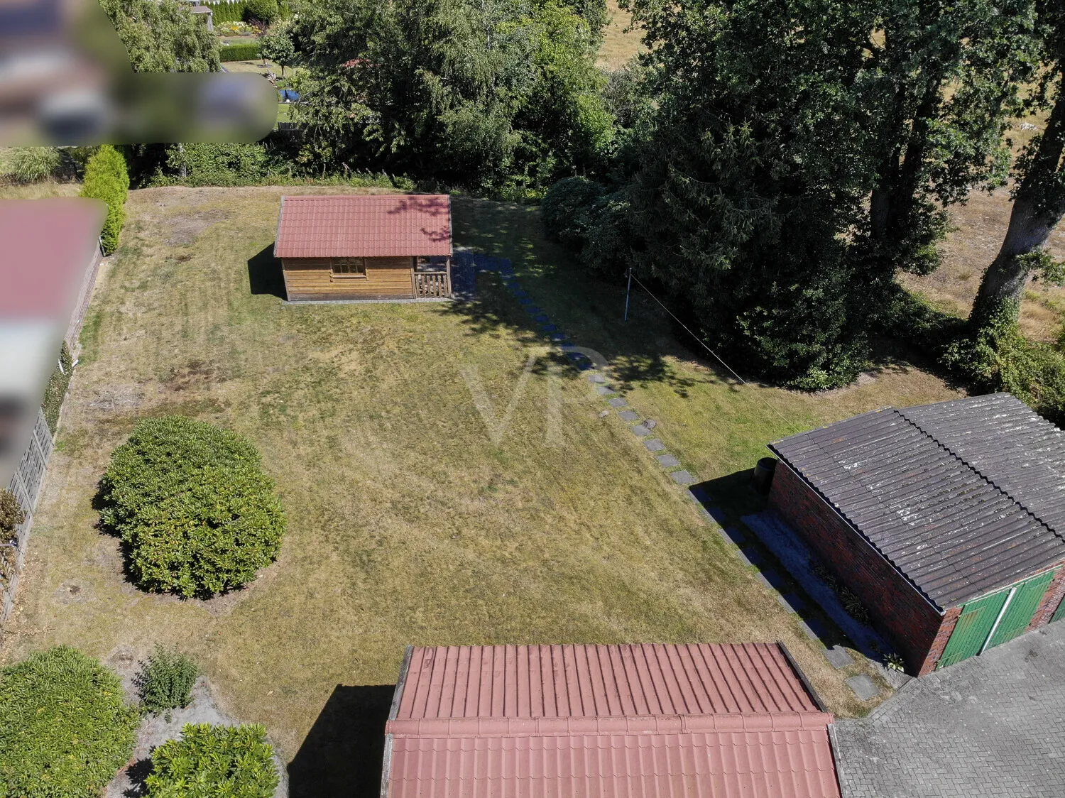 Drohnenansicht Garten