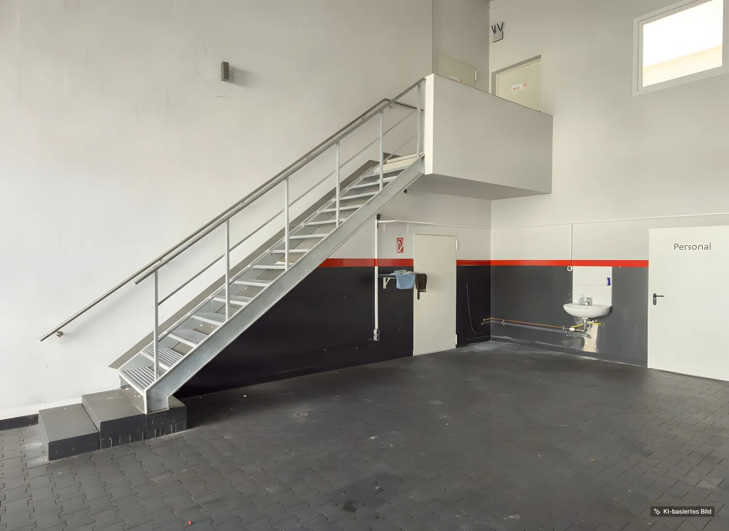 Treppe ins OG zum Büro