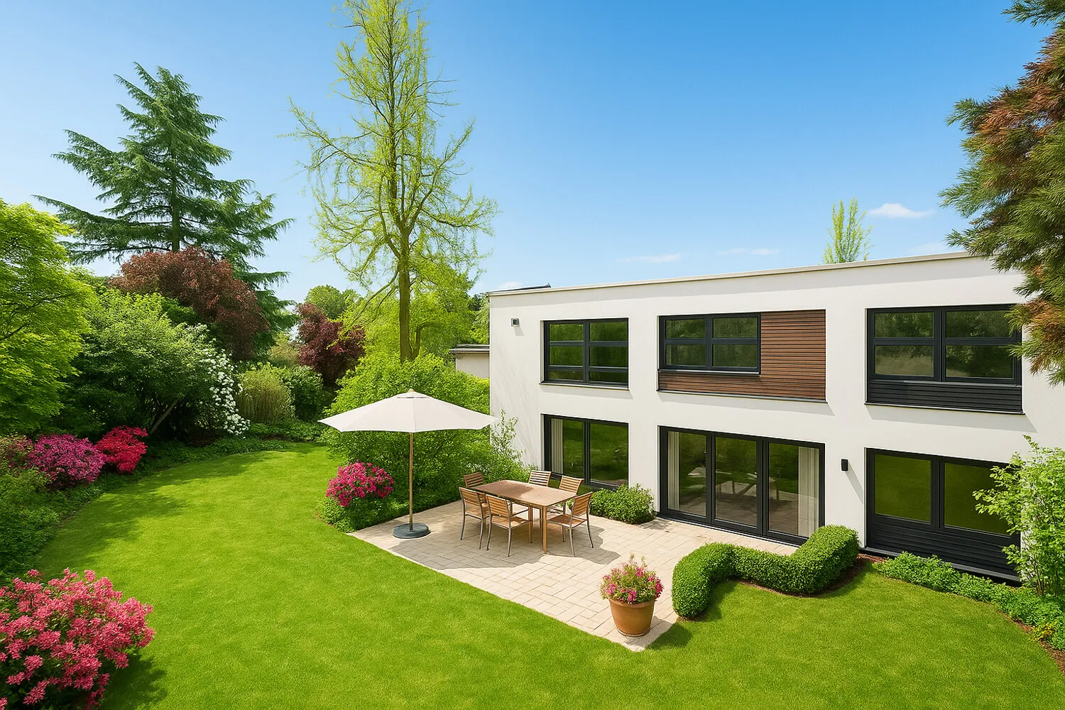 Visualisierung Fassade und Terrasse