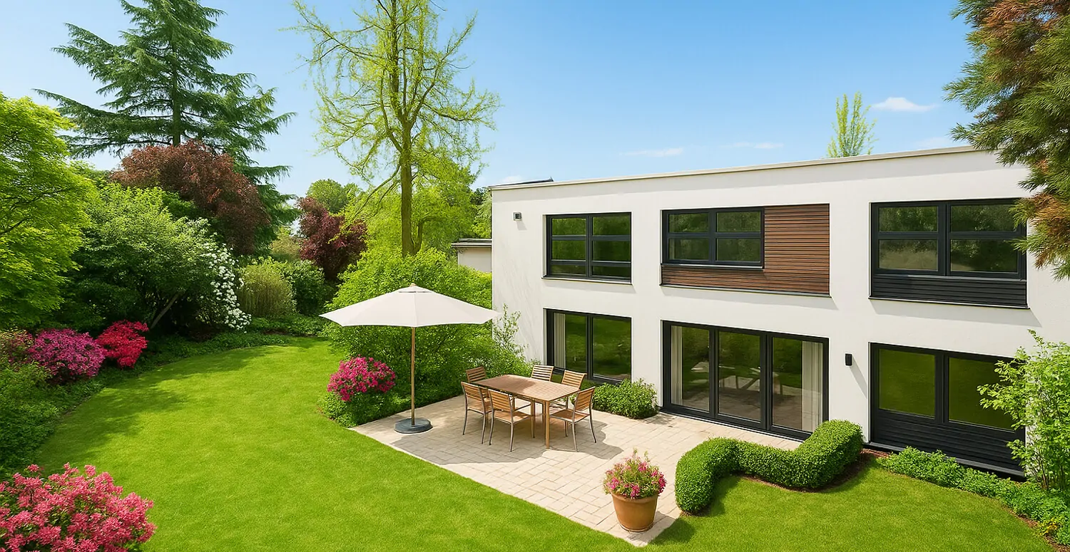 Visualisierung Fassade und Terrasse