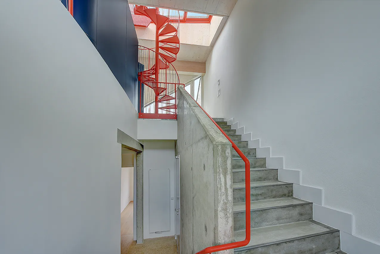 Die Treppe zum Dachgeschoss