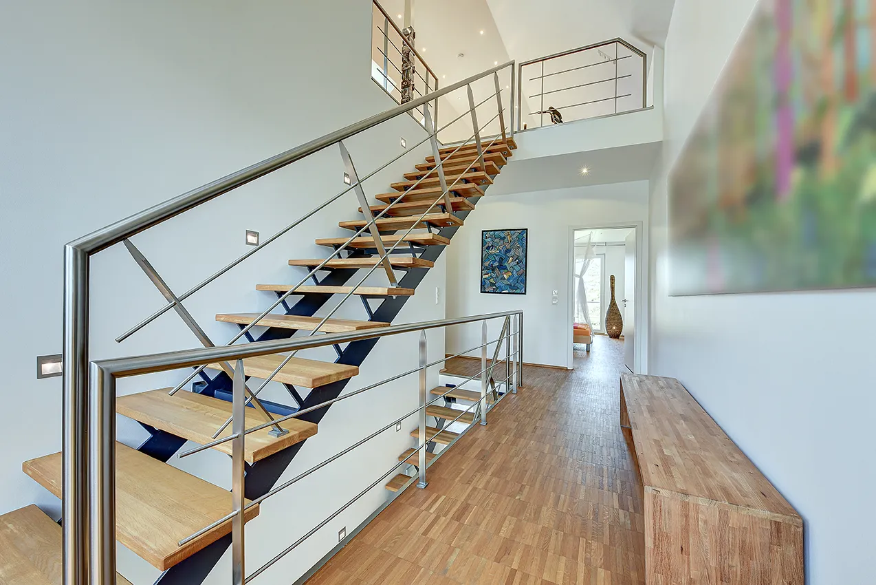 Die offene Treppe zum Studio