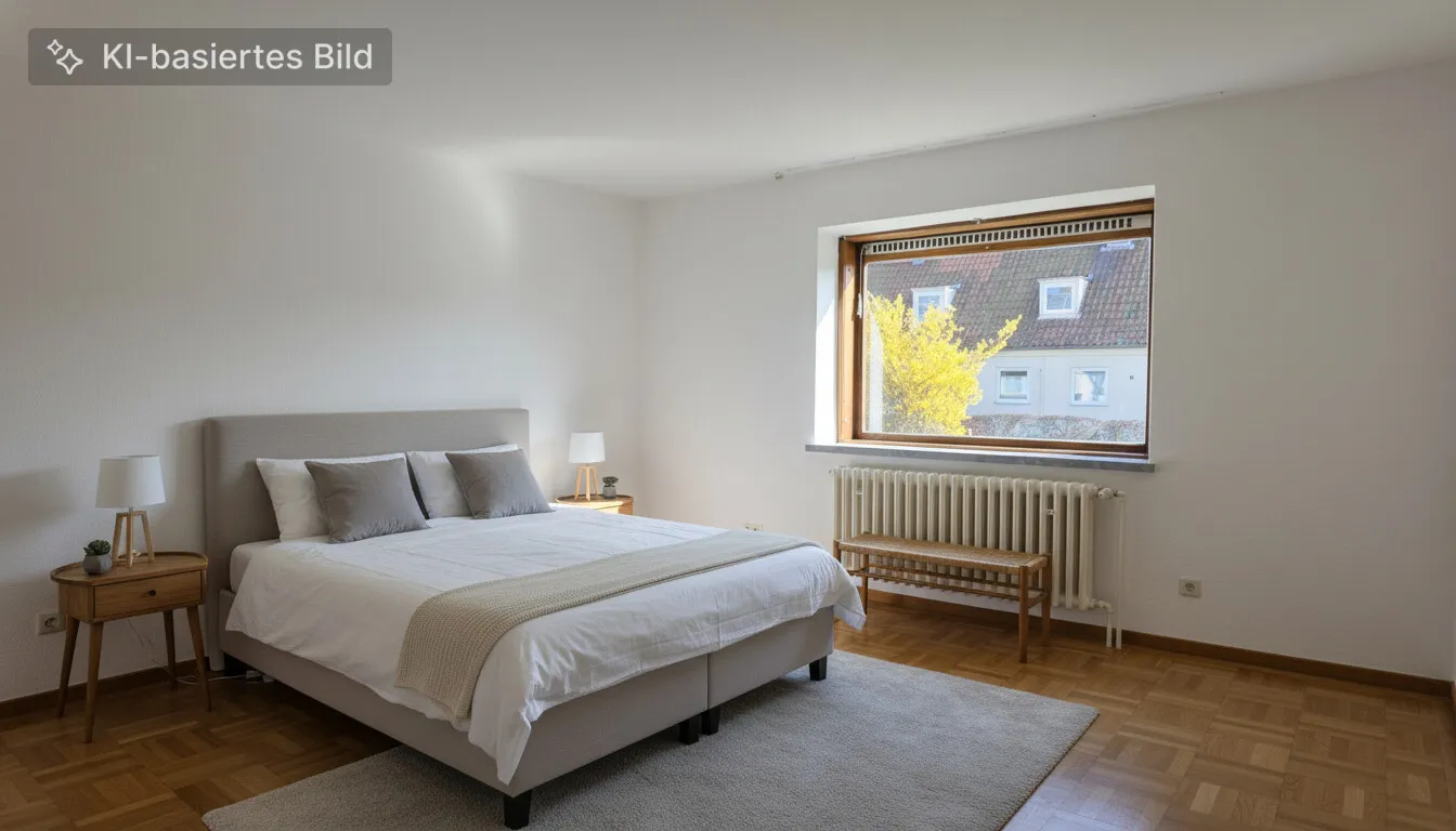 Schlafzimmer KI möbliert