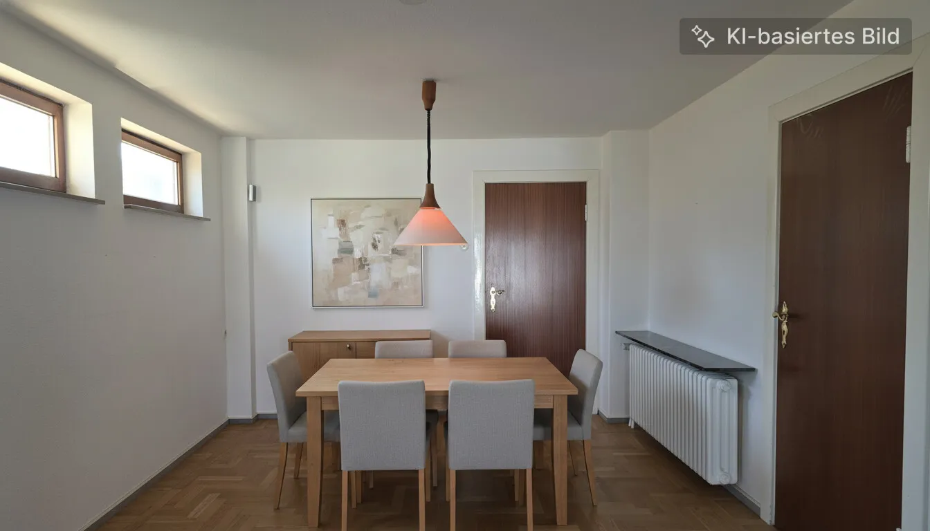 Esszimmer KI möbliert