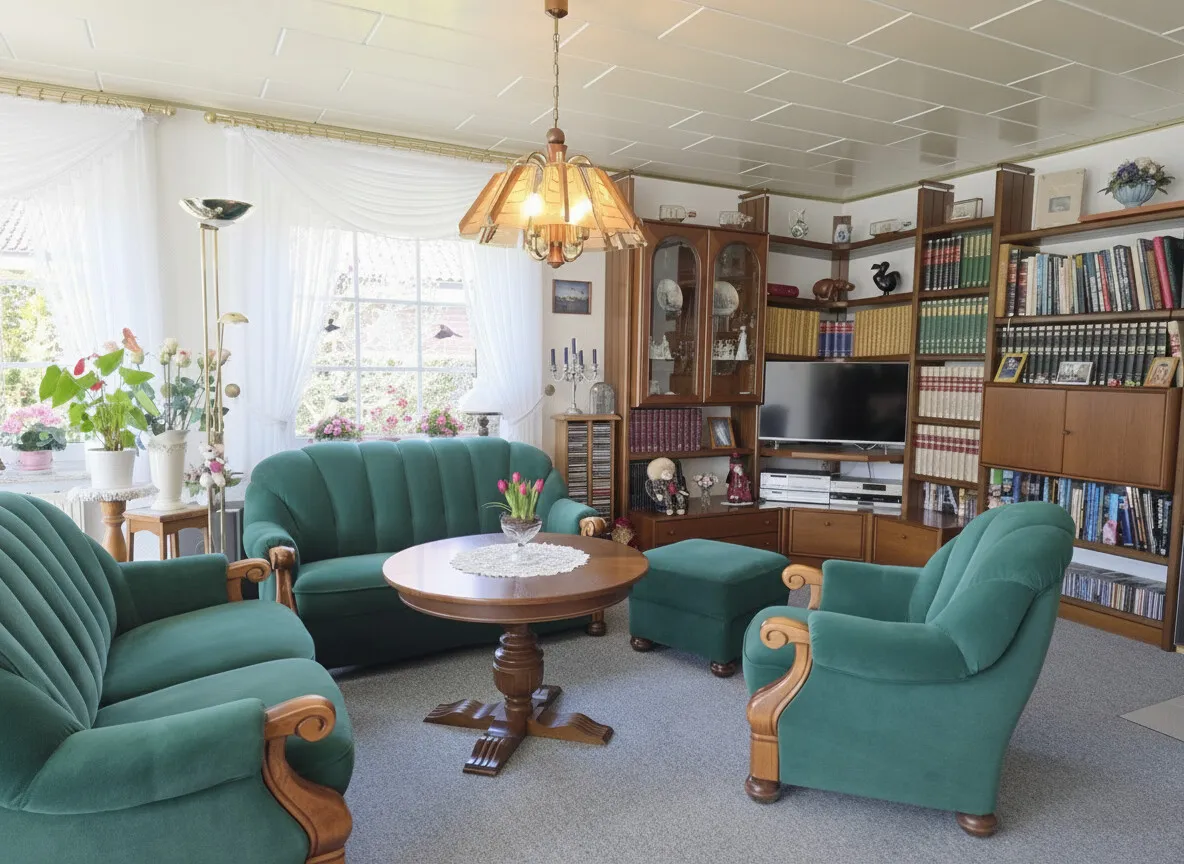 Großzügiges Wohnzimmer mit viel Tageslicht