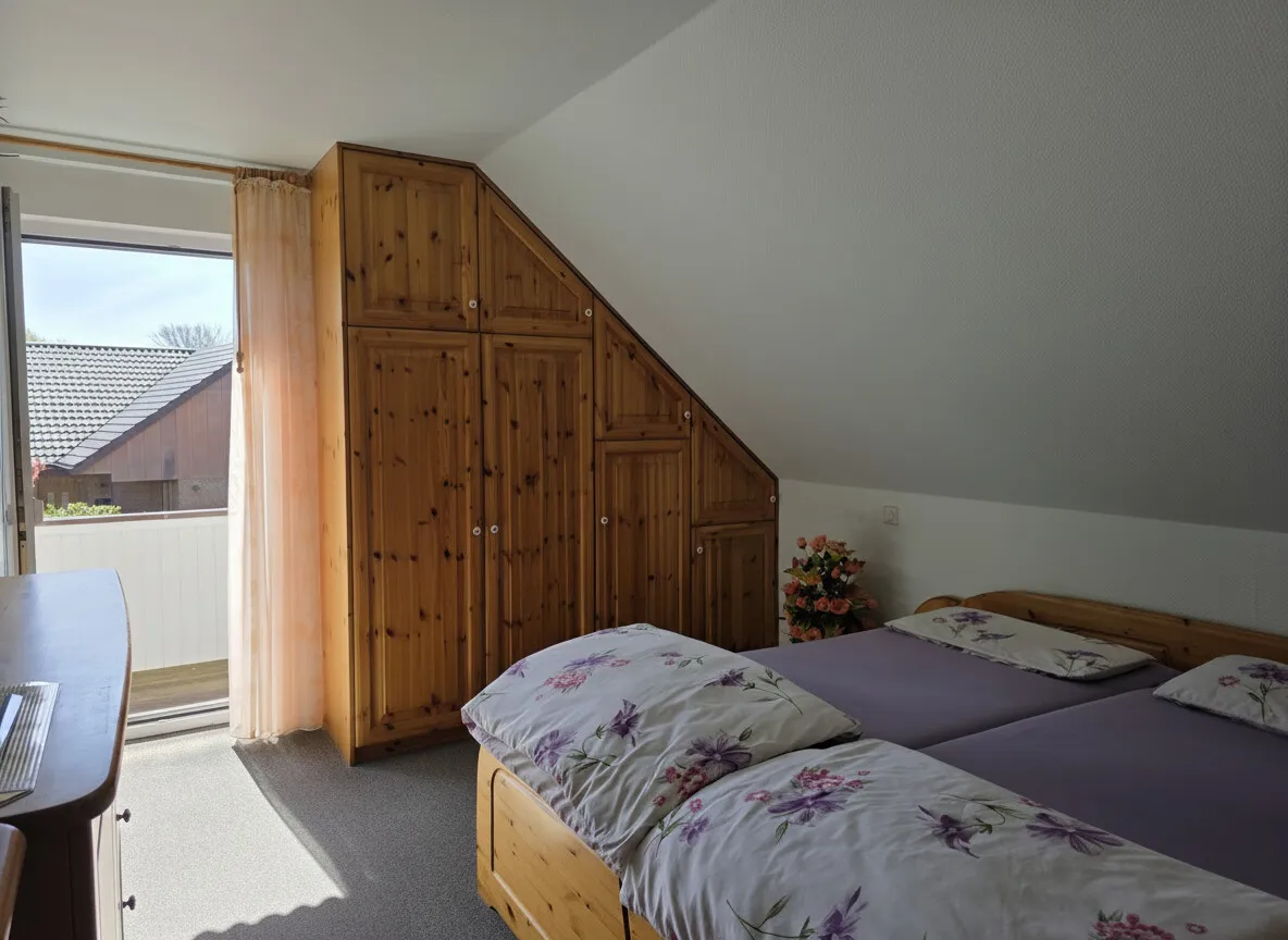 Schlafzimmer mit Zugang zum Südbalkon