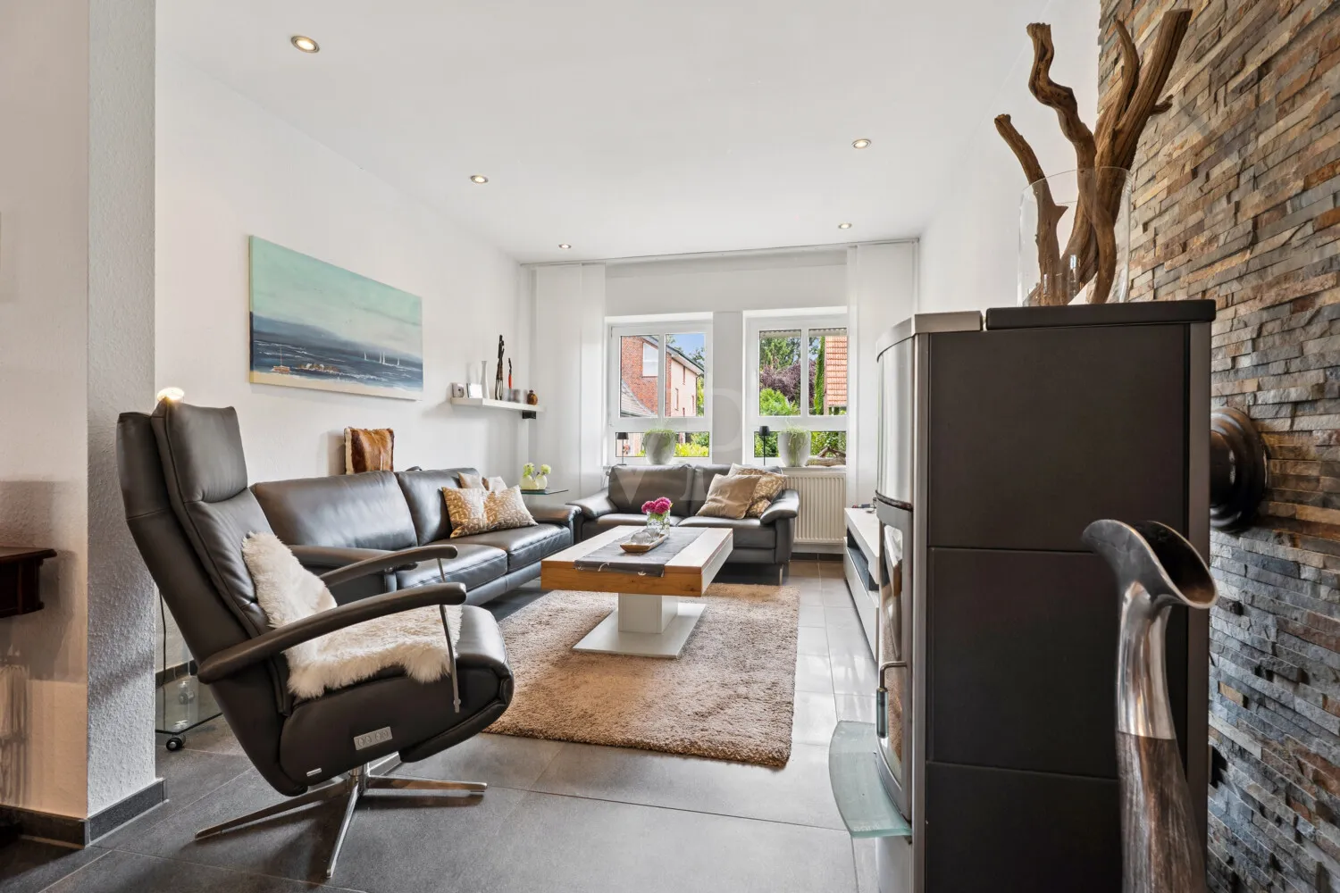 Wohnbereich mit Kaminanlage