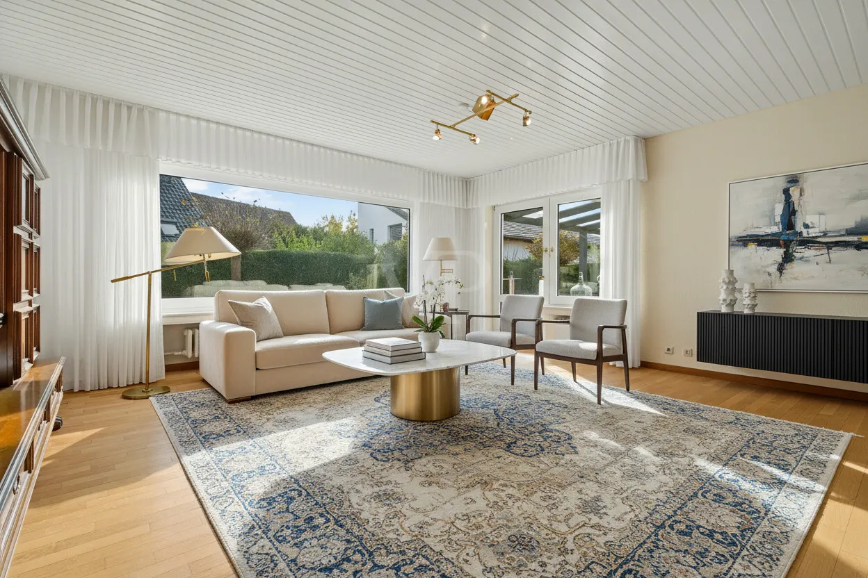 Homestaging EG Wohnzimmer - gemütlich
