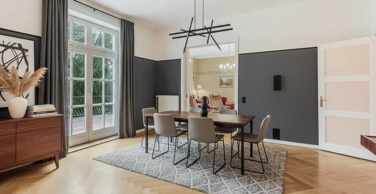 Esszimmer EG Ansicht II - Möblierungsidee (KI)