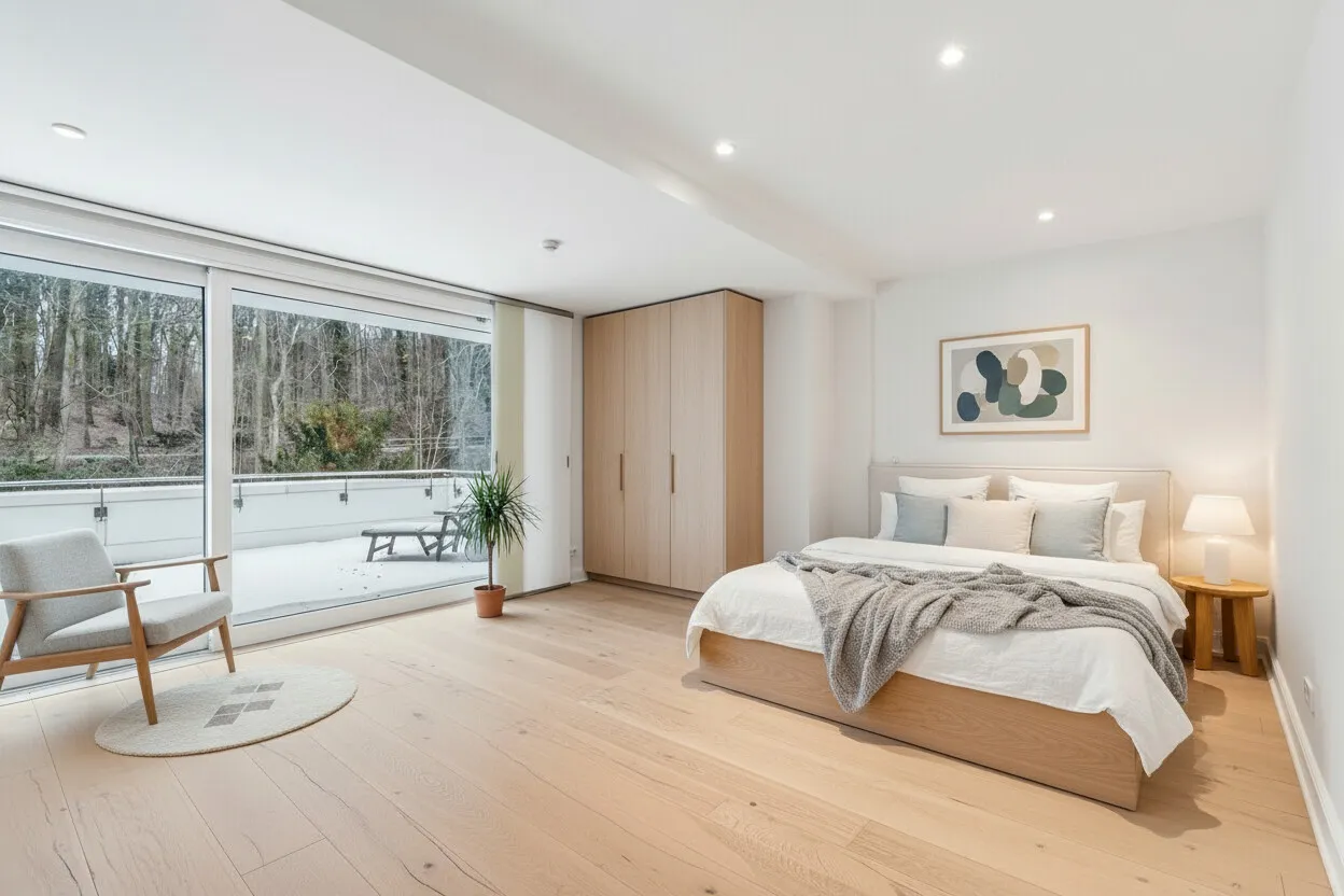 (KI) Schlafzimmer 1. OG - virtuell möbliert