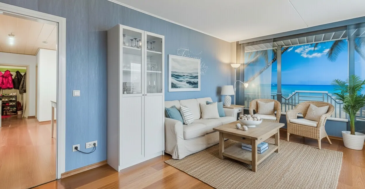 Wohnzimmer Ansicht II (Möblierungsvorschlag - KI)