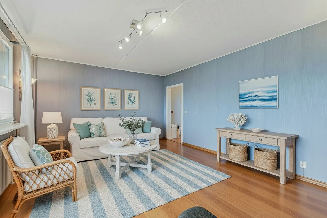 Wohnzimmer Ansicht III (Möblierungsvorschlag - KI)