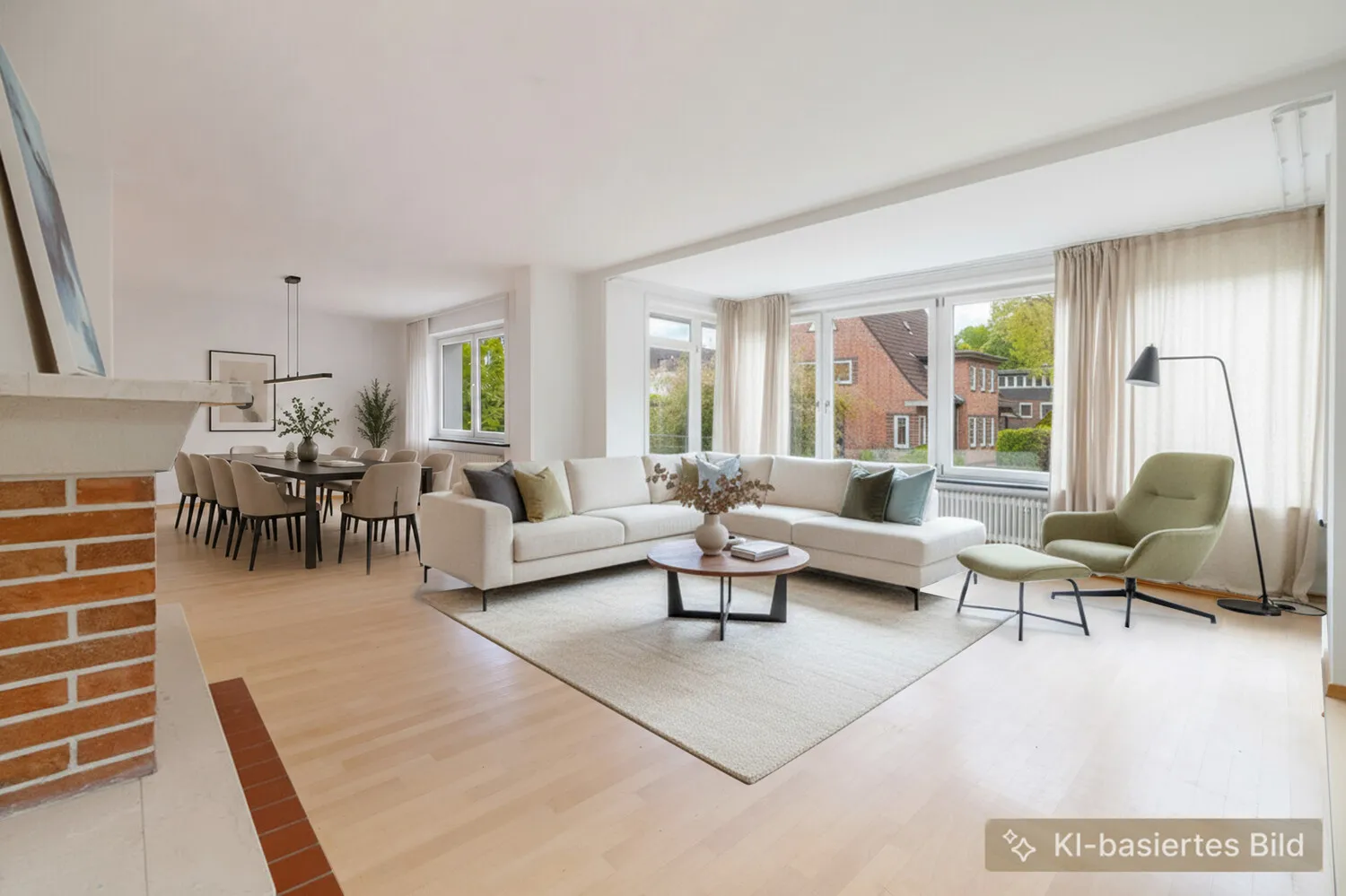 Wohnzimmer EG - Einrichtungsidee (KI)
