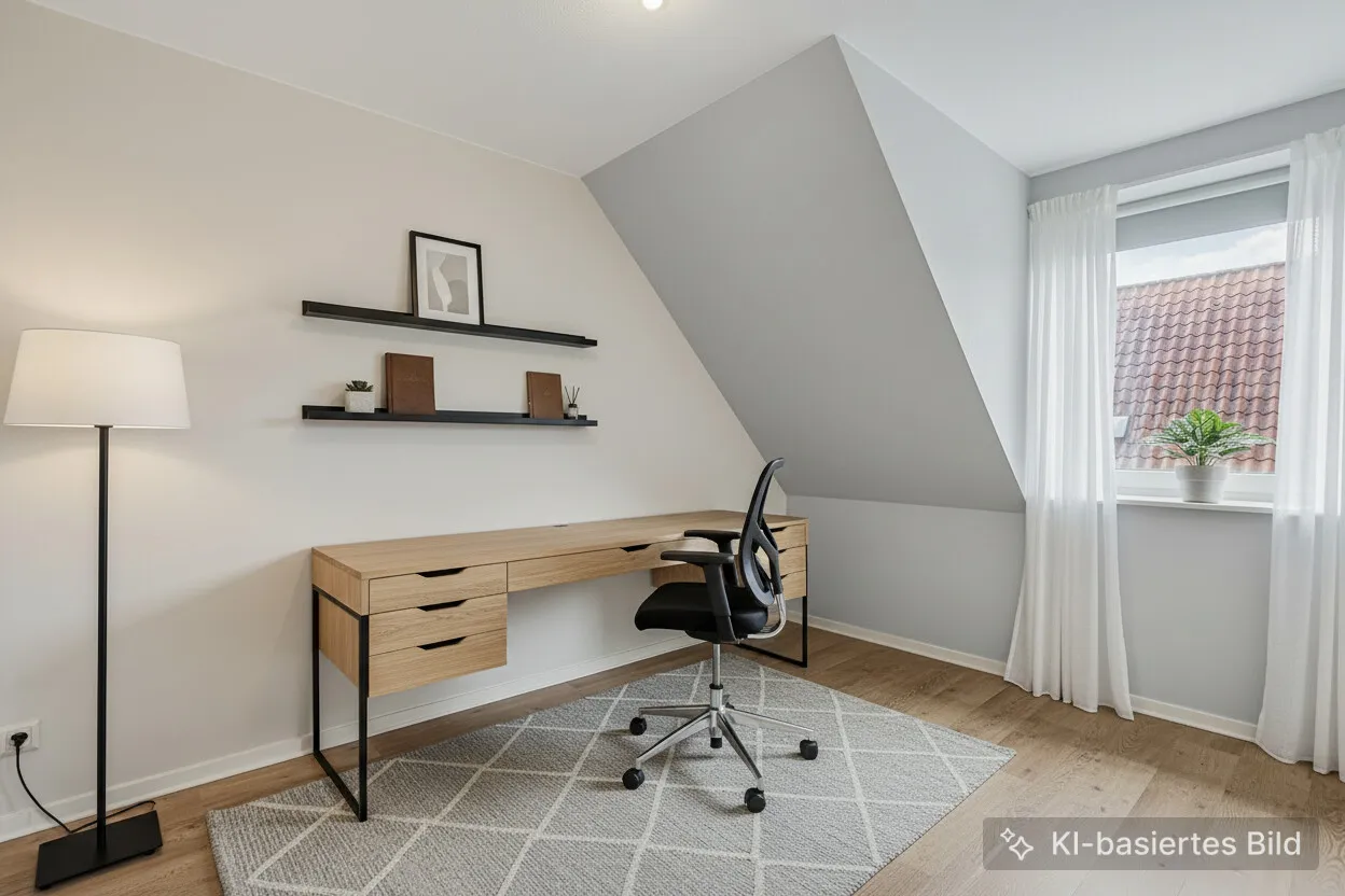 Schlafzimmer III, KI-möbliert