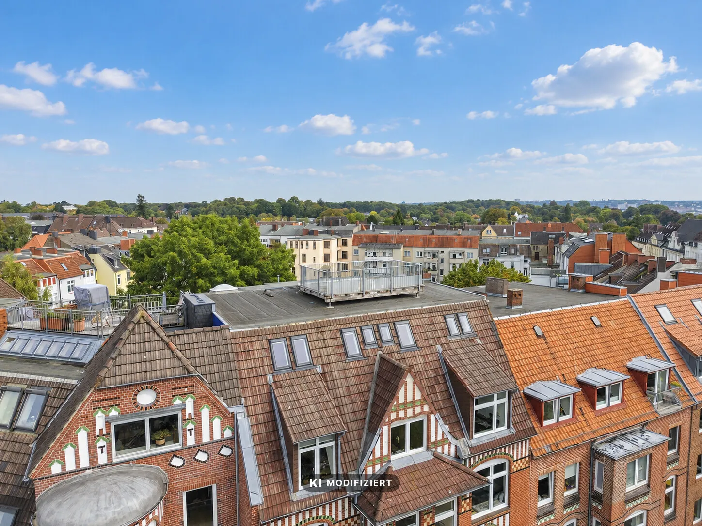 Blick auf die Dachterrasse