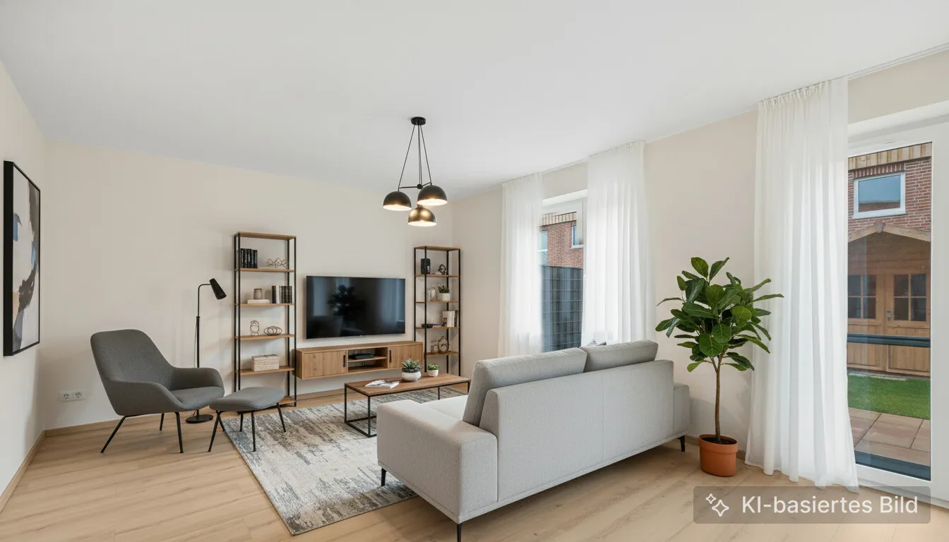 Wohnzimmer Einrichtungsvorschlag (KI)