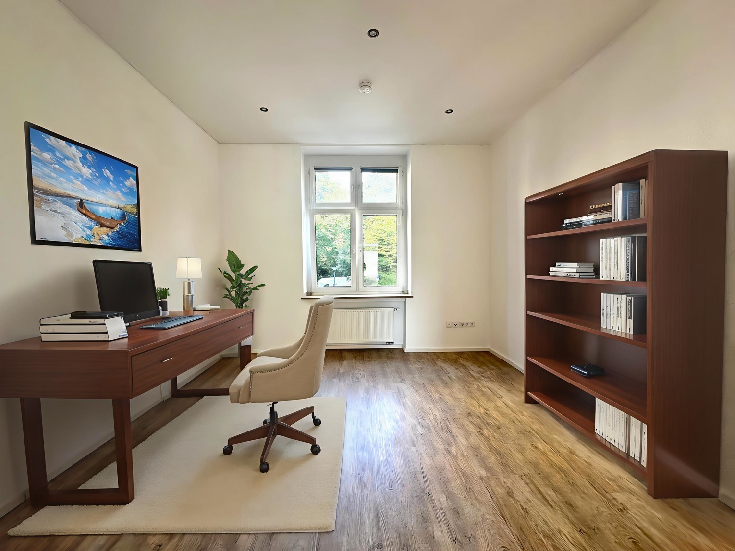 Arbeitszimmer möbliert
