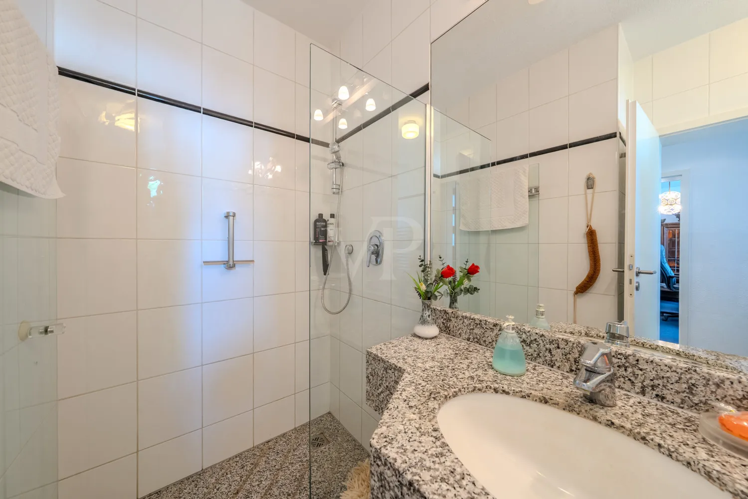 Gäste-WC mit Dusche im Erdgeschoss