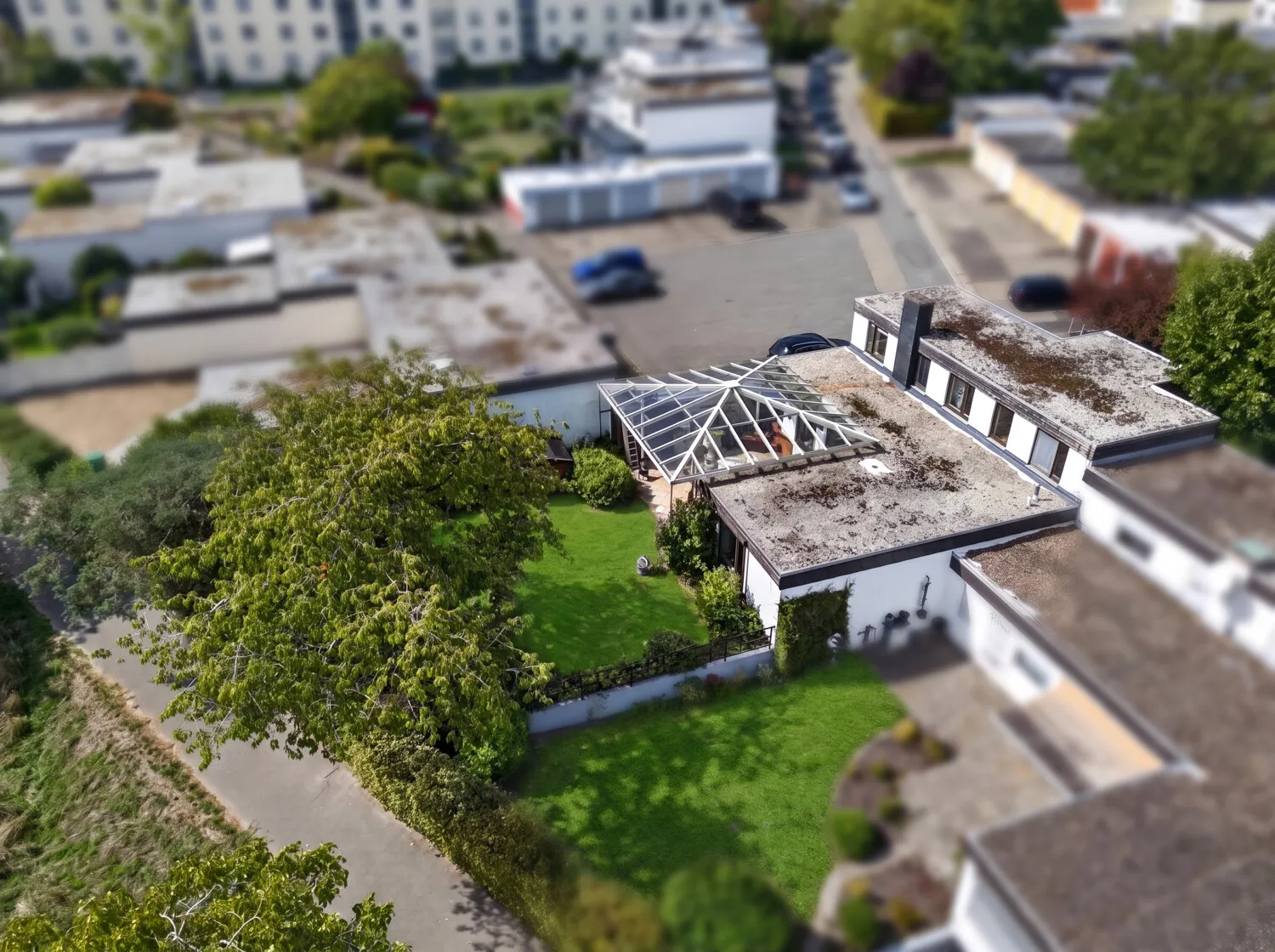 Luftaufnahme: Grundstücksgrenze
