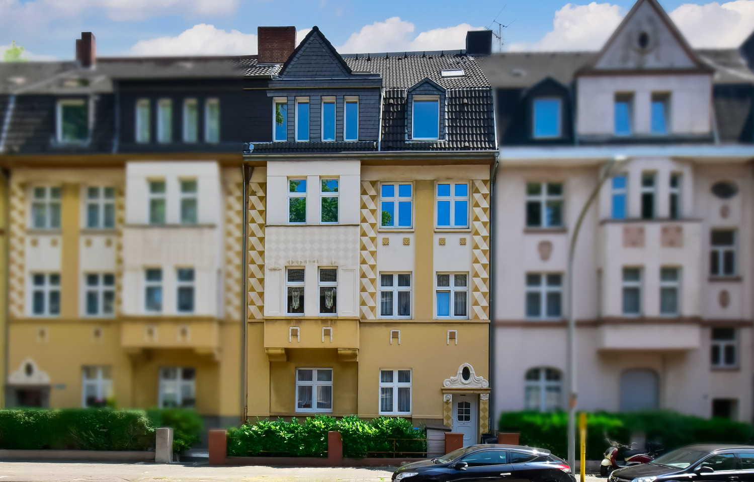 Häuserreihe Frontansicht