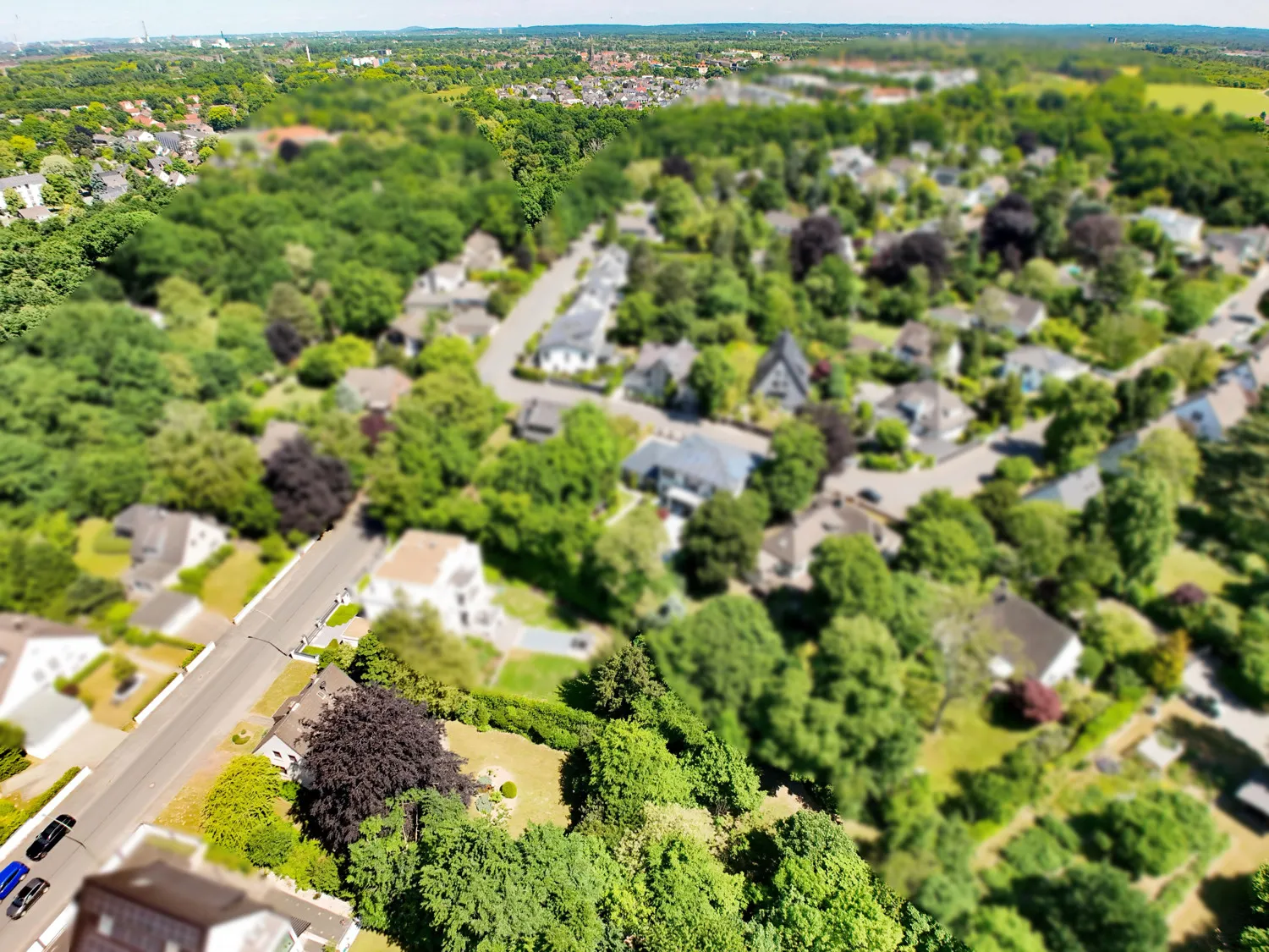 Luftbild Umgebung (Immobilie unten links)