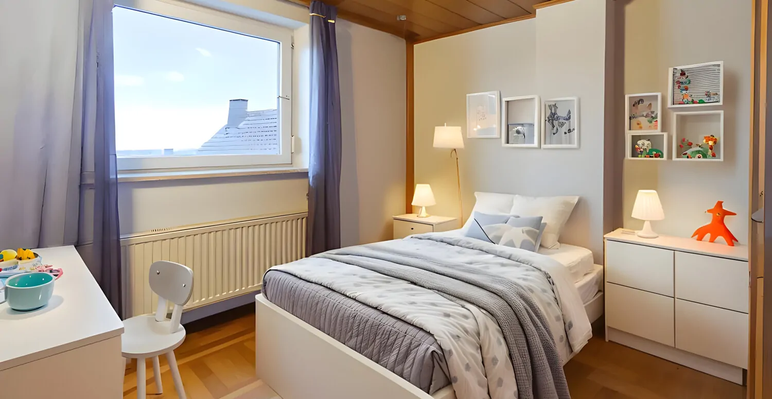 Kinderzimmer Dachgeschoss (ausgebaute Nutzfläche) illustriert