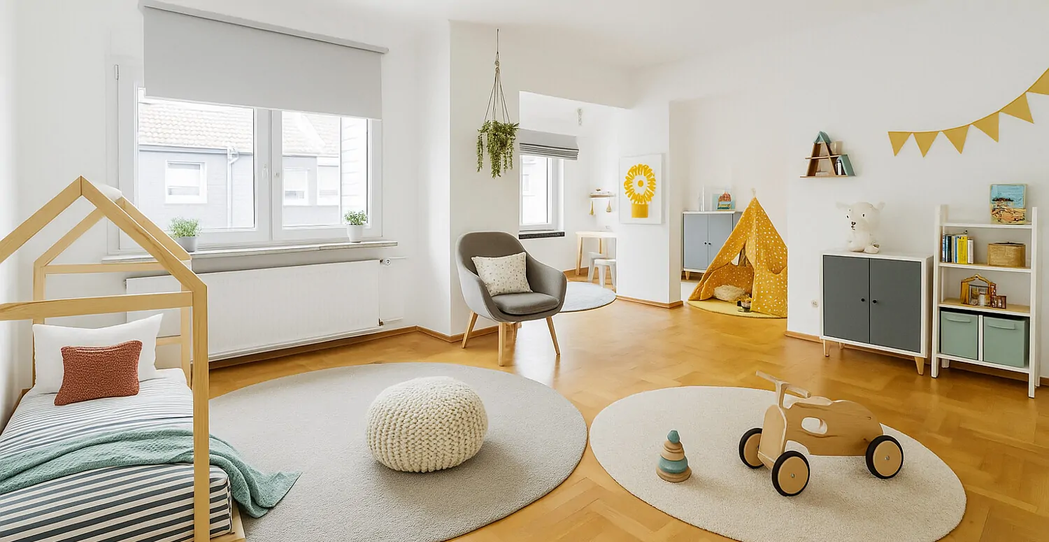 Großes Kinderzimmer illustriert