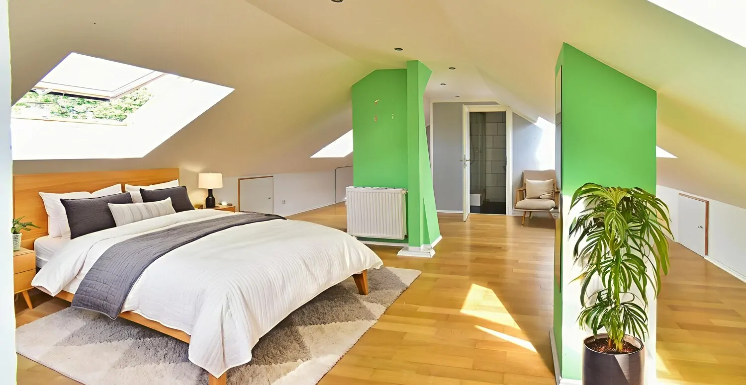 Ausgebautes Dachgeschoß illustriert