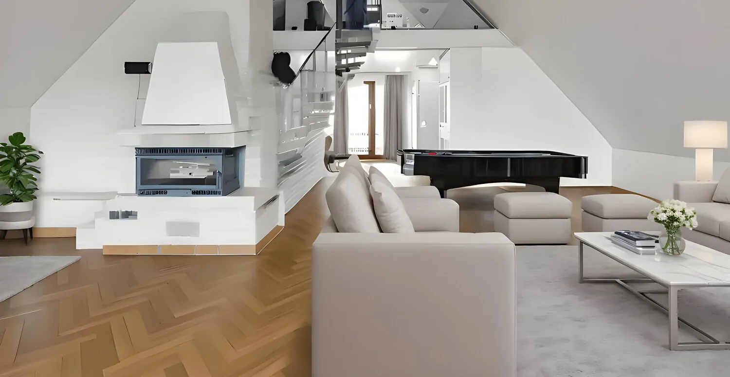 Wohnzimmer Obergeschoss illustriert