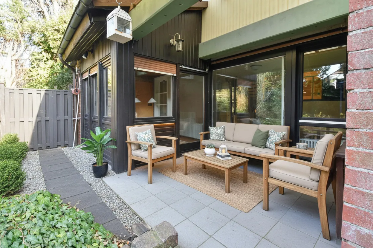 Überdachte Terrasse illustriert