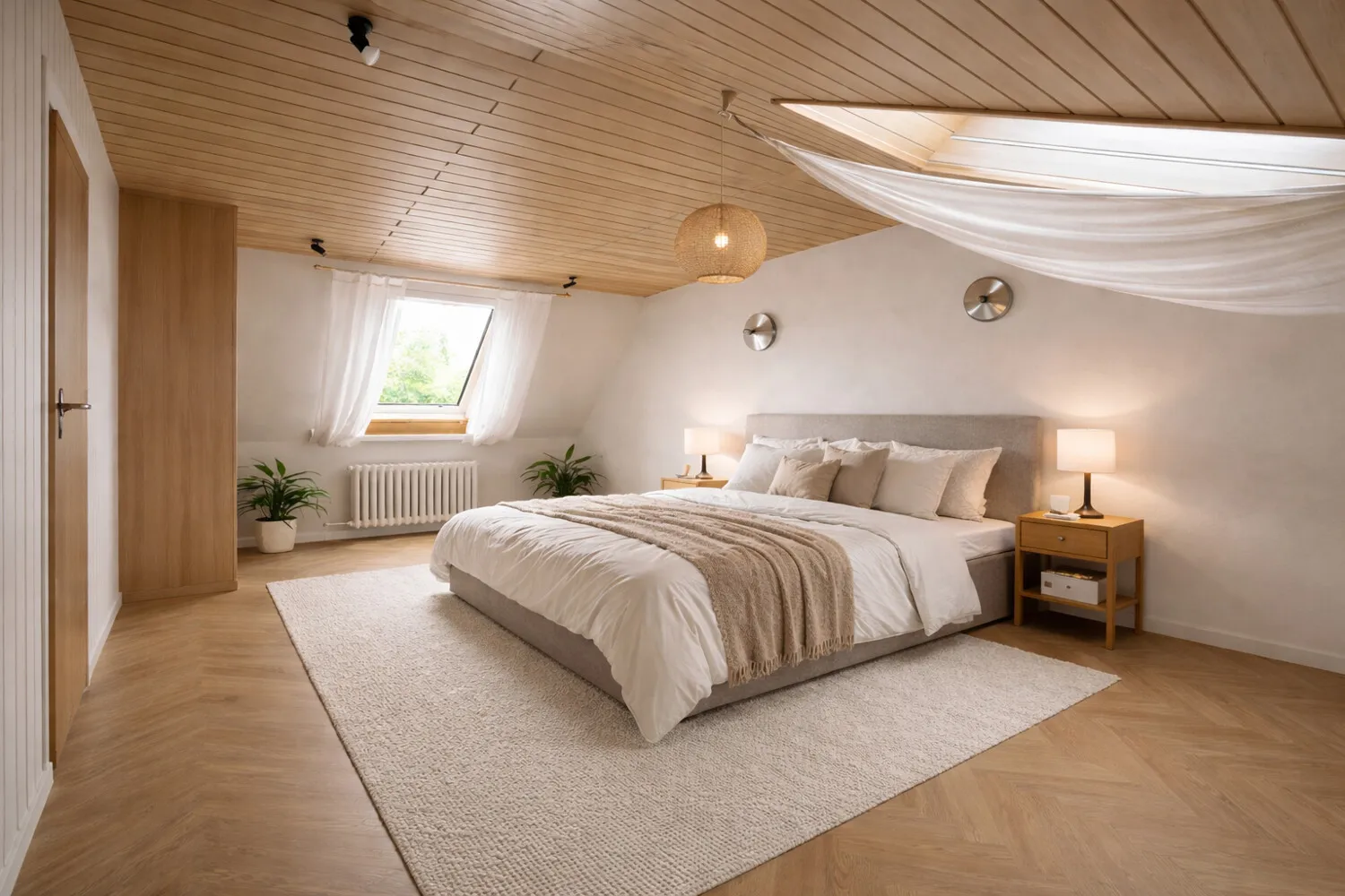 Schlafzimmer Dachgeschoss illustriert (Nutzfläche)