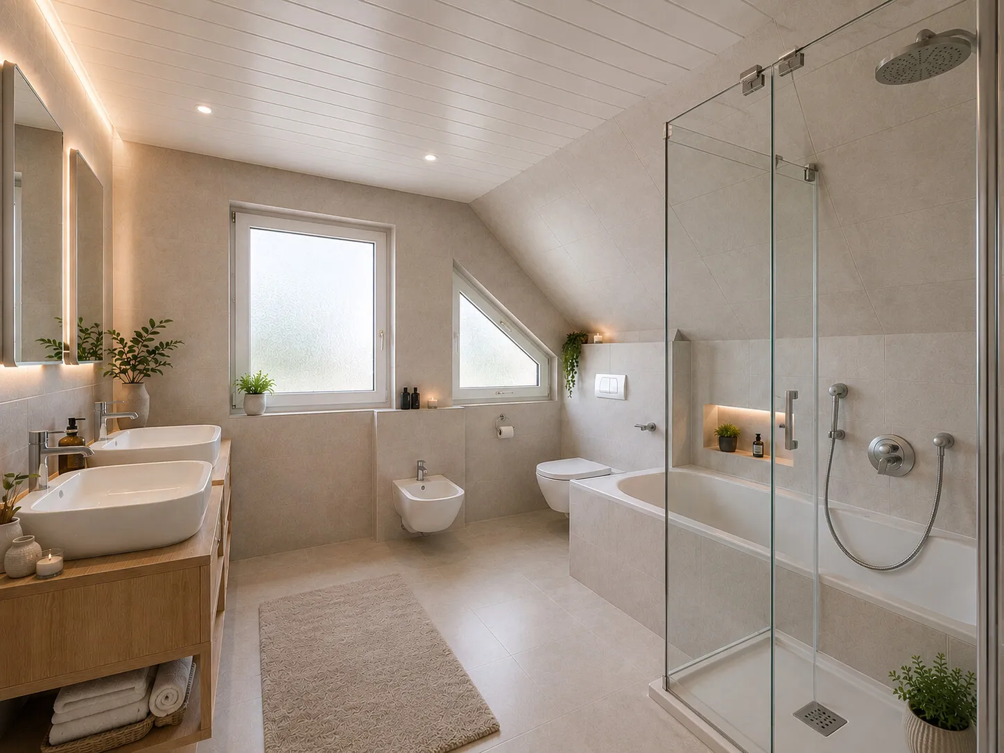 Badezimmer Obergeschoss illustriert