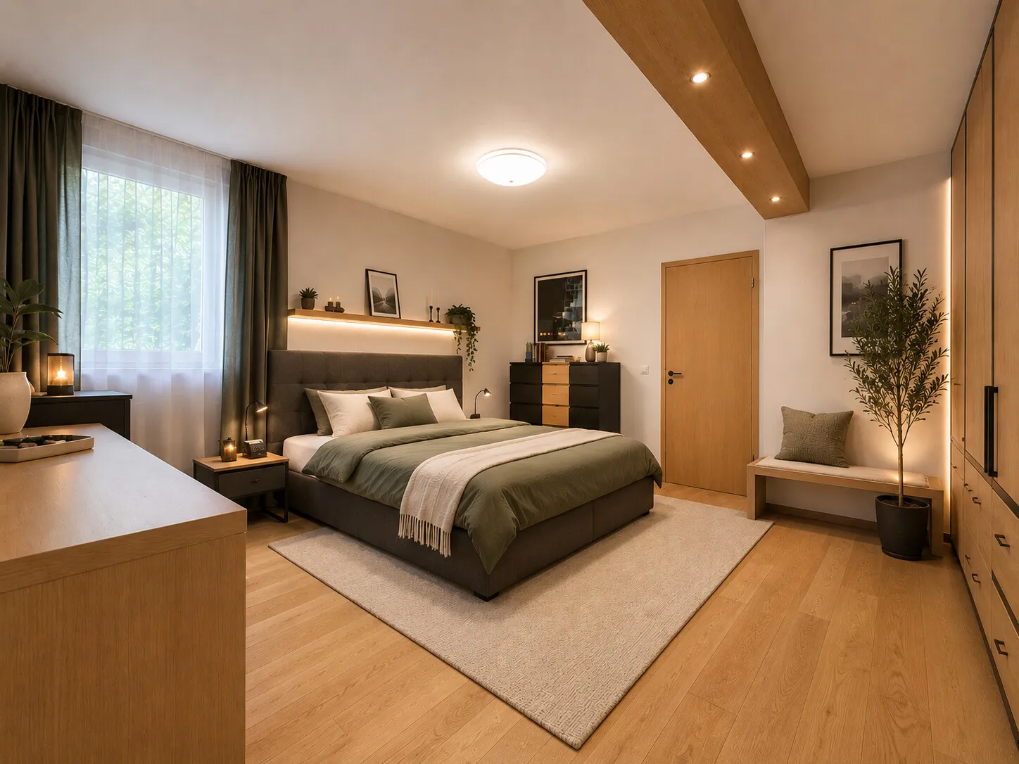 Schlafzimmer Souterrain illustriert