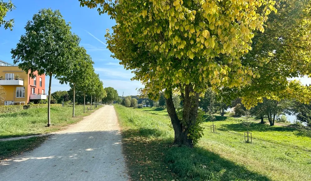 Spazier- und Radweg an der Donau