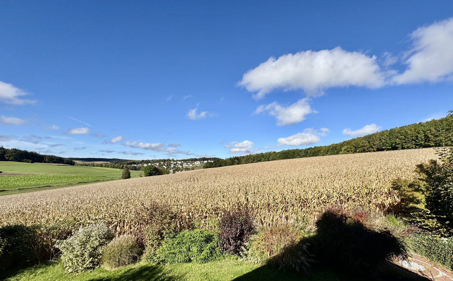 traumhaft schöner Ausblick in die Felder