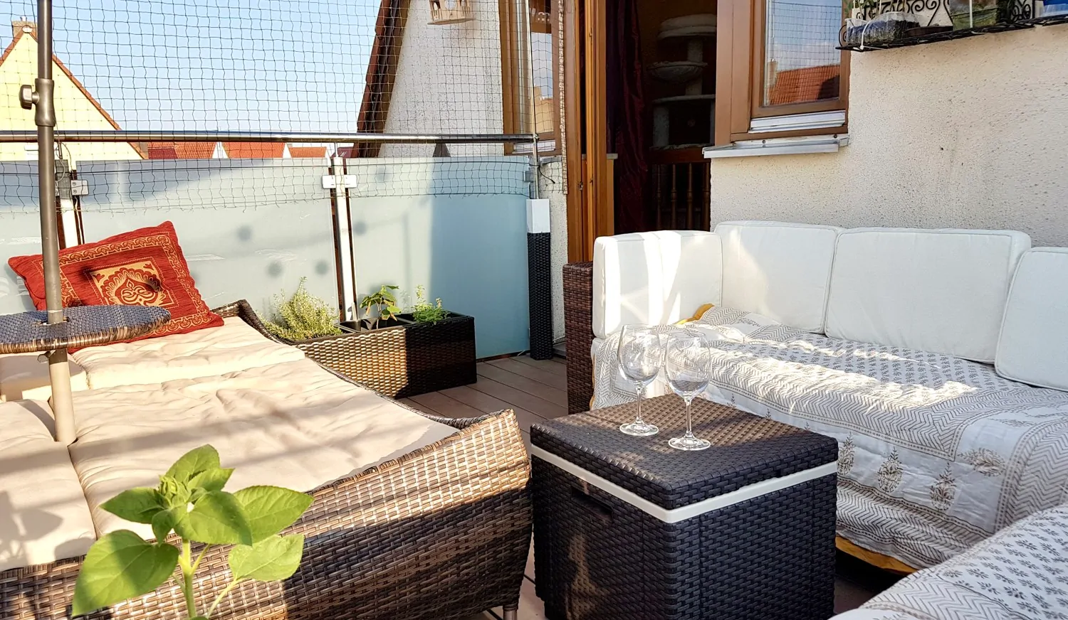 sonnige Dachterrasse