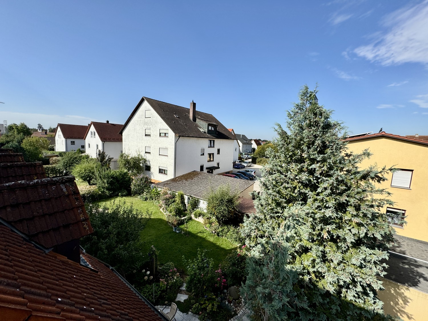 schöne Aussicht von der Dachterrasse