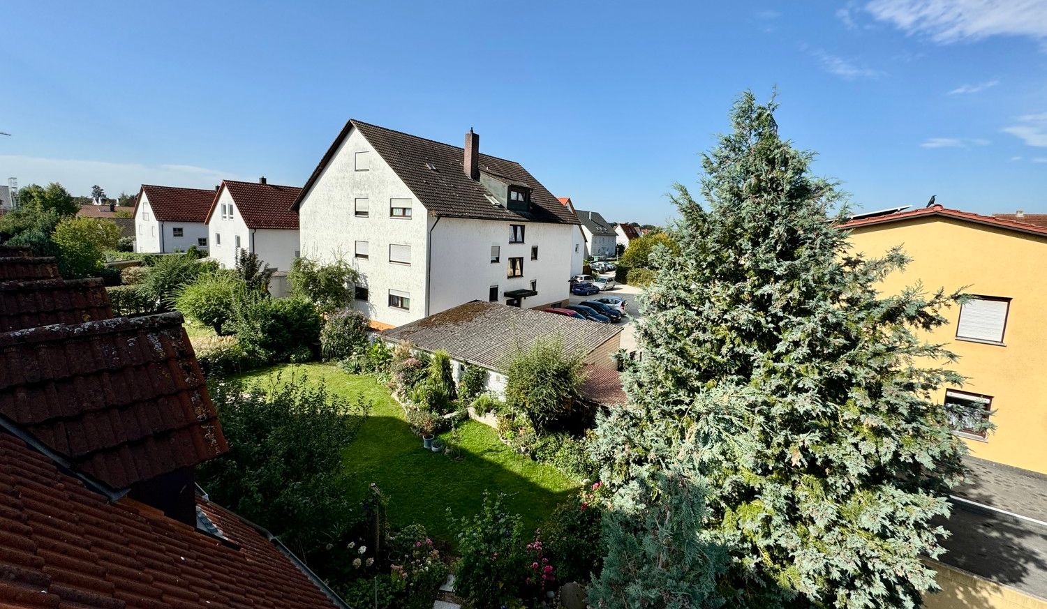 schöne Aussicht von der Dachterrasse