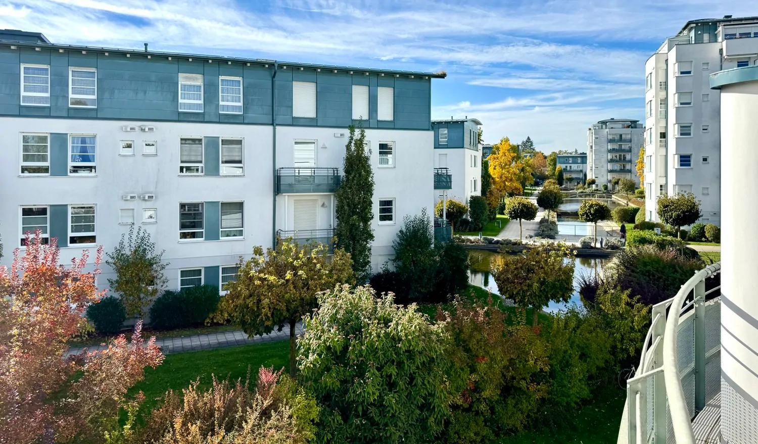 Ausblick vom Balk onzu Seenanlage