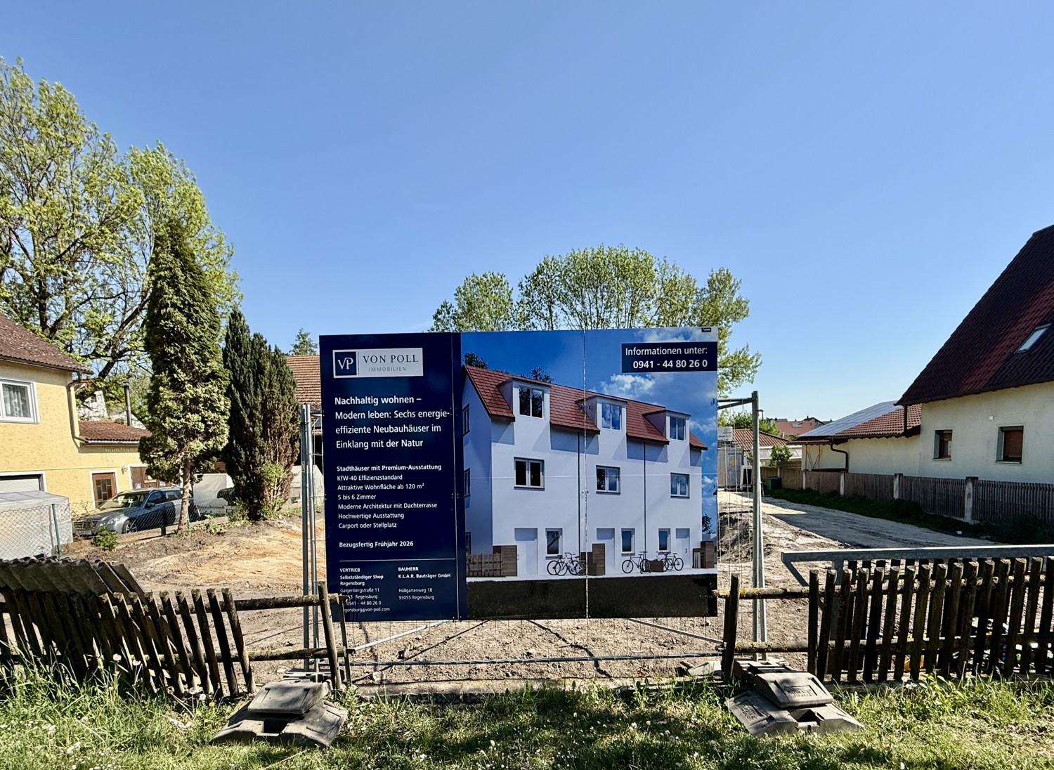 Grundstück für Neubau - sechs Reihemittelhäuser