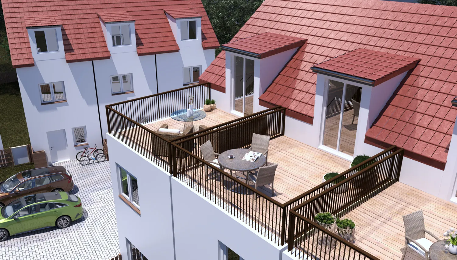 sonnige Dachterrasse