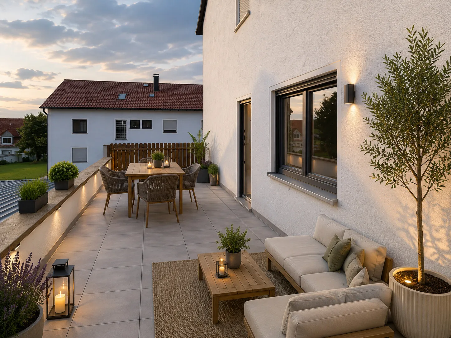 Visualisierung Dachterrasse – privater Außenbereich mit viel Platz