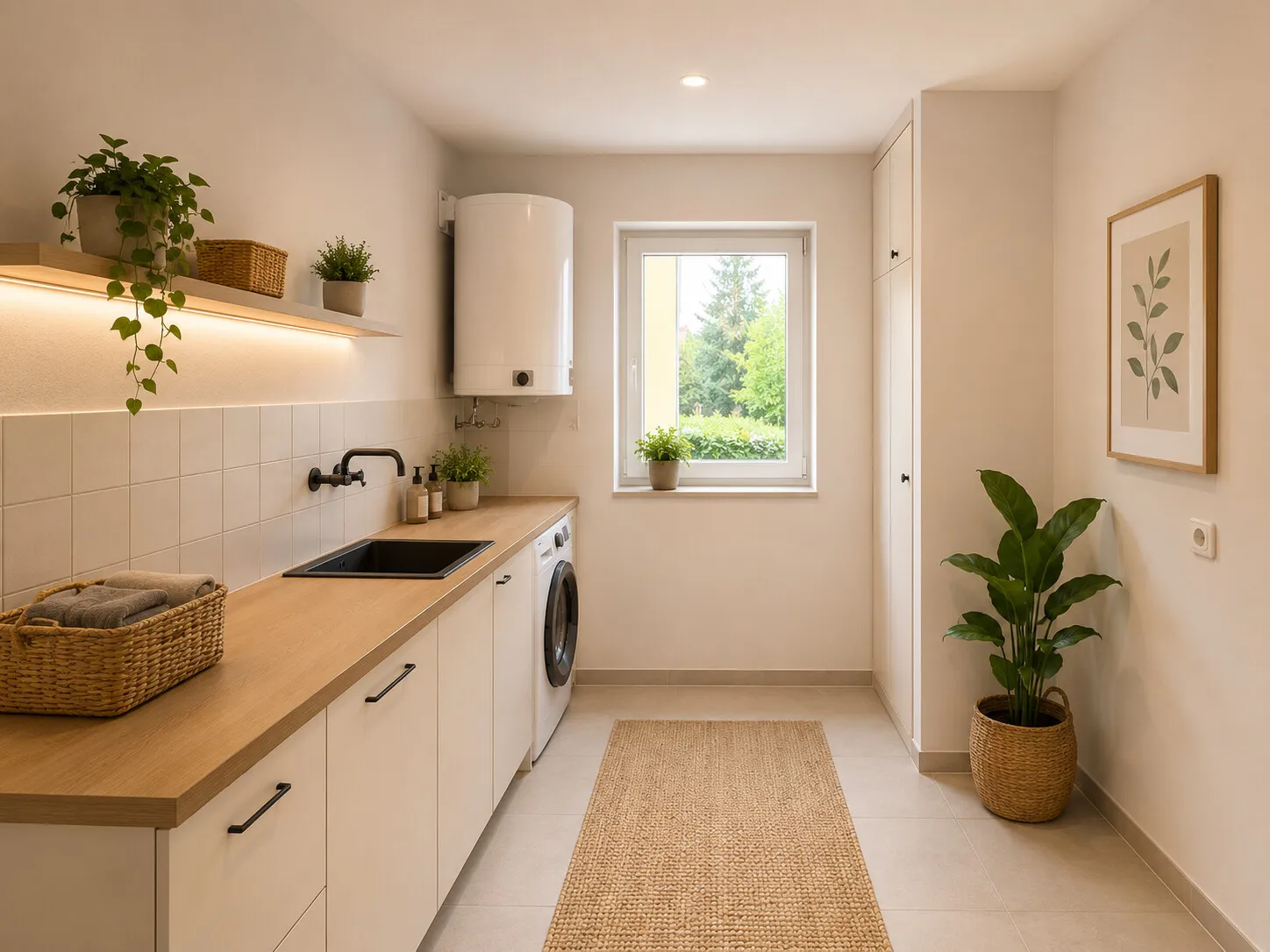 Wohnbeispiel Küche – funktional geplant mit Platz für einen kleinen Essbereich