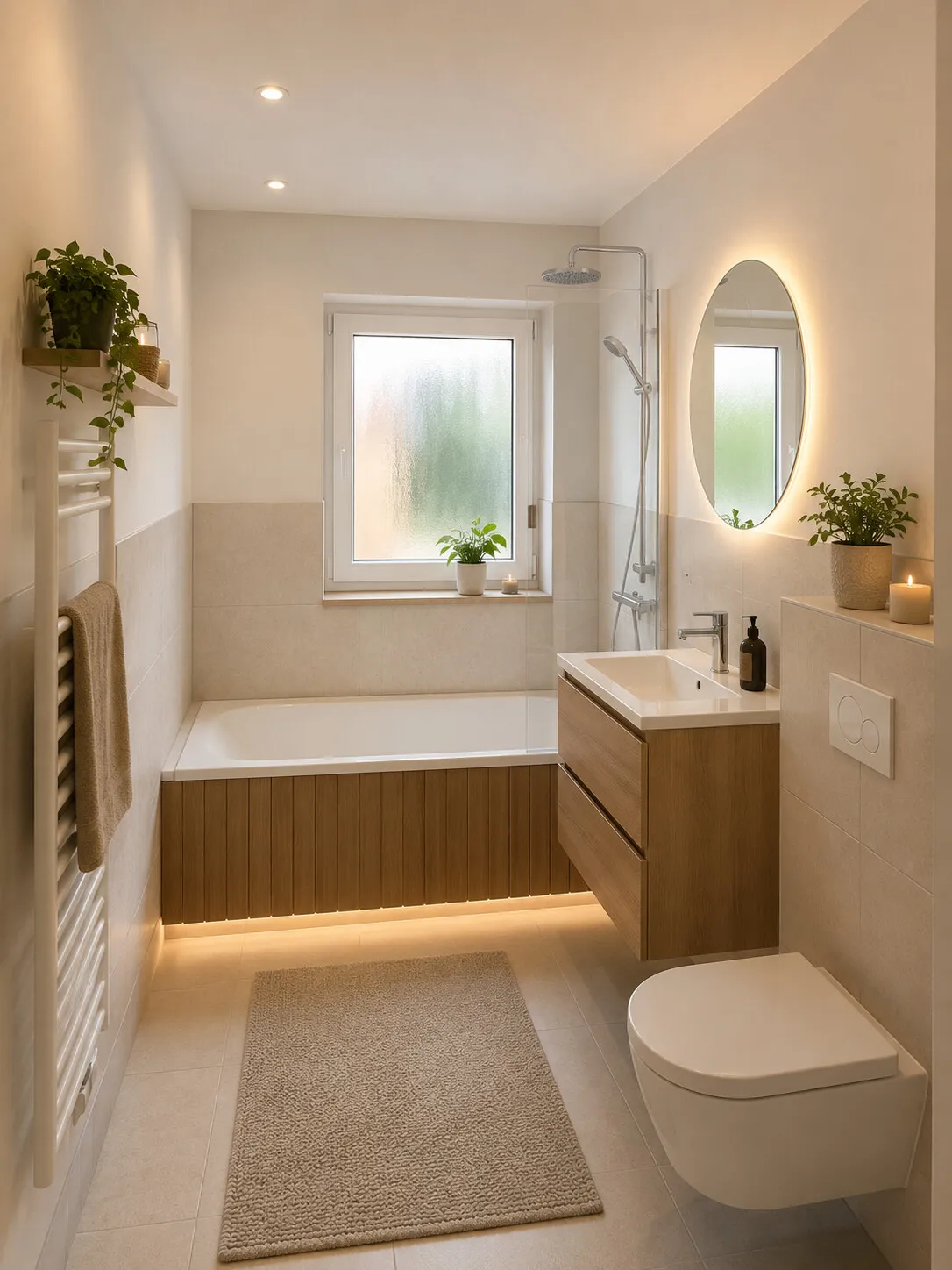 Wohnbeispiel Badezimmer – zeitgemäße Modernisierung mit Tageslicht und Badewanne