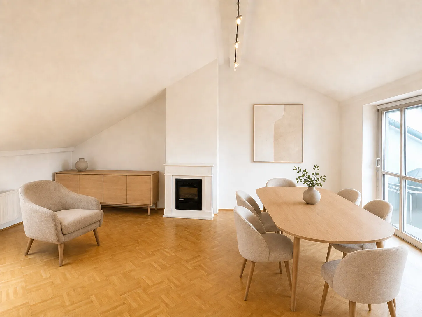 Wohnen mit Terrassenzugang – Einrichtung virtuell visualisiert