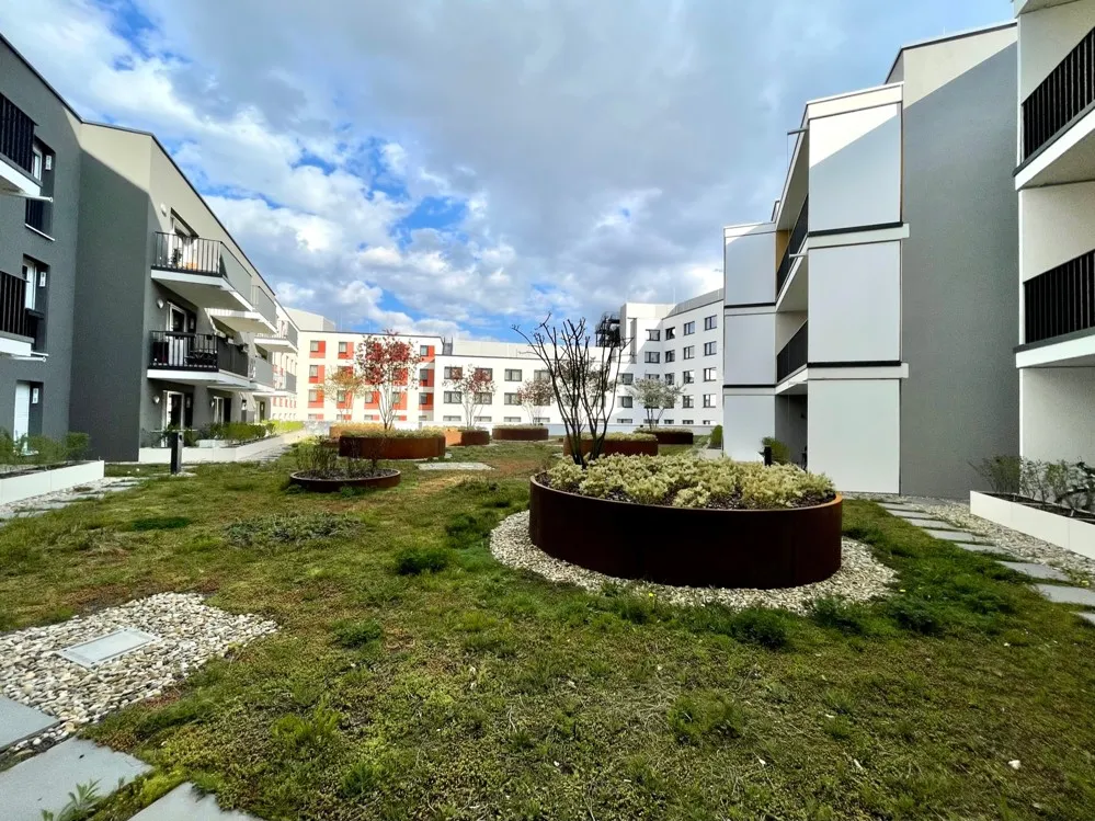 Ausblick in den ruhigen Gartenbereich